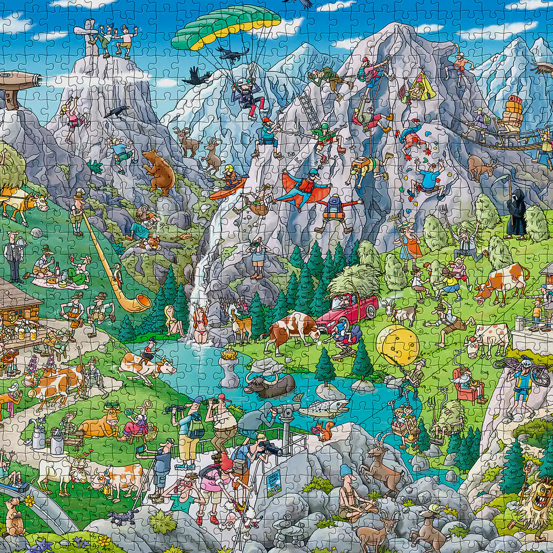 ぺつぺい Diversão nos alpes, quebra-cabeça Heye 1000 peças